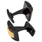 PICASSO AND CO Stainless Steel Cufflinks- Gold/Black PCRECBG - Image 2