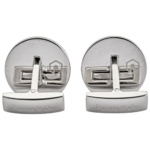 PICASSO AND CO Round Stainless Steel/White Laquer Cufflinks PCRNSW - Image 3