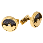 PICASSO AND CO Stainless Steel Cufflinks-Gold/Black PCRTCYG