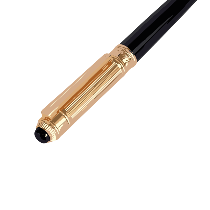 P966BKGB1 PICASSO AND CO Ballpoint Pen Black/Gold Plated P966BKSGB - Image 2