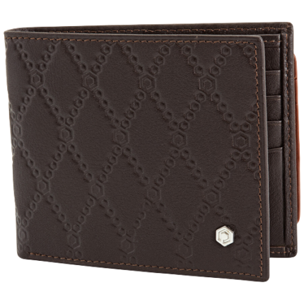 PICASSO AND CO WALLET BROWN IN CALF LEATHER WIHT EXTRA REMOVABLE CARD HOLDER
