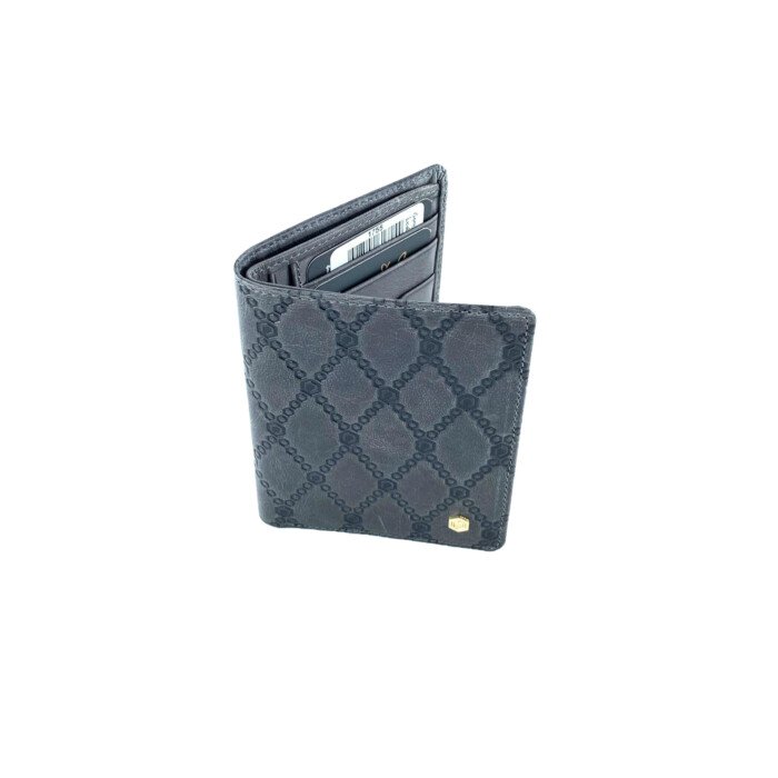 PICASSO AND CO LEATHER VERTICAL CARD HOLDER CRAZY GRAY