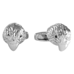 falcon head-shaped cufflinks crafted in brass with rhodium plated.