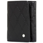 PICASSO AND CO LEATHER DOUBLE FOLD BLACK CARD HOLDER