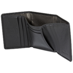 PICASSO AND CO LEATHER DOUBLE FOLD BLACK CARD HOLDER