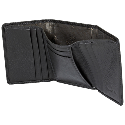 PICASSO AND CO LEATHER DOUBLE FOLD BLACK CARD HOLDER