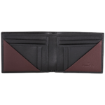 PICASSO AND CO TWO TONE LEATHER WALLET BLACK BURGUNDY - Image 2