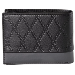 PICASSO AND CO SLIM TWO TONE LEATHER WALLET BLACK GRAY - Image 2