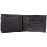 PICASSO AND CO SLIM TWO TONE LEATHER WALLET BLACK GRAY - Image 3
