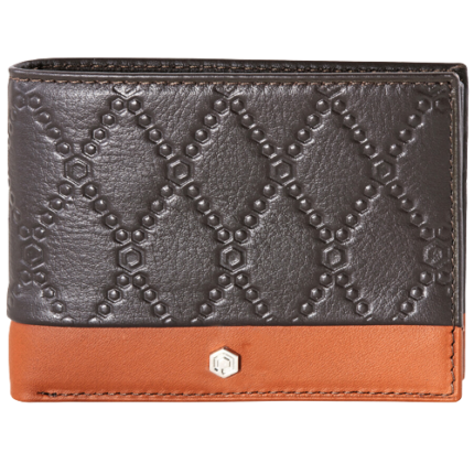 PICASSO AND CO TWO TONE LEATHER WALLET BROWN TAN