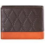 PICASSO AND CO SLIM TWO TONE LEATHER WALLET BROWN TAN - Image 2
