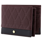 PICASSO AND CO TWO TONE LEATHER WALLET BURGUNDY BLACK