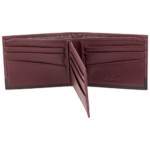 PICASSO AND CO TWO TONE LEATHER WALLET BURGUNDY BLACK