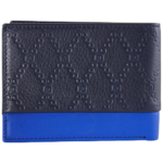 PICASSO AND CO SLIM TWO TONE LEATHER WALLET NAVY CYAN - 1812 - Image 2