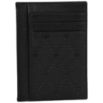 PICASSO AND CO MEN'S EMBOSSED LEATHER CARD HOLDER BLACK