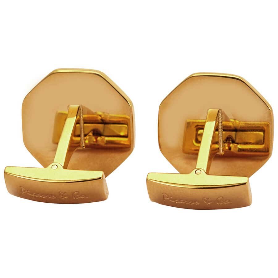 Picasso And Co Stainless Steel Cufflinks- Gold/Black PCUFRTCYG 842047144138  - Jewelry, Picasso and Co - Jomashop