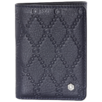 PICASSO AND CO LEATHER DOUBLE FOLD BLUE CARD HOLDER