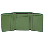 PICASSO AND CO LEATHER DOUBLE FOLD GREEN CARD HOLDER