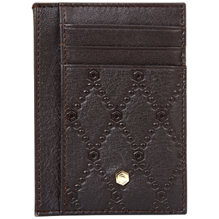 PICASSO AND CO EMBOSSED LEATHER CARD HOLDER 750-Brown