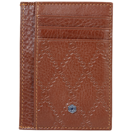 PICASSO AND CO EMBOSSED LEATHER CARD HOLDER 750-TAN