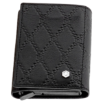 PICASSO AND CO LEATHER BLACK CARD HOLDER AND STAINLESS STEEL SLIDE UP SYSTEM