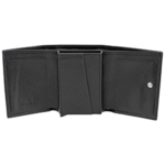 PICASSO AND CO LEATHER BLACK CARD HOLDER AND STAINLESS STEEL SLIDE UP SYSTEM