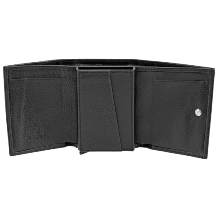 PICASSO AND CO LEATHER BLACK CARD HOLDER AND STAINLESS STEEL SLIDE UP SYSTEM