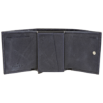 Calf leather blue card holder and stainless steel box Picasso and Co. So This card holder features: 1 cash compartment, 4 credit card slots, 6 inside the stainless steel box in addition to a slide-up system.