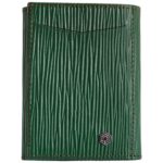PICASSO AND CO LEATHER CARD HOLDER WITH STAINLESS STEEL SLIDE UP SYSTEM - 752 - Green