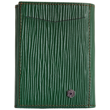 PICASSO AND CO LEATHER CARD HOLDER WITH STAINLESS STEEL SLIDE UP SYSTEM - 752 - Green